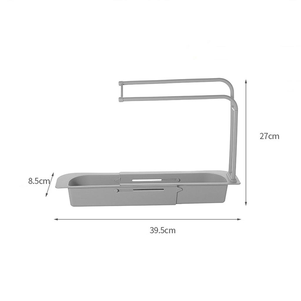 Kitchen Sink Draining Rack Plastic No Drilling Storage Shelf Sponge Cloth Holder Adjustable Design for Household Use