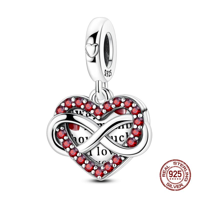 New In Original Charms Copper Cute Panda Holding Heart-Shaped Charms Beads Fit 3Mm Original Bracelet Women Diy Jewelry Gifts