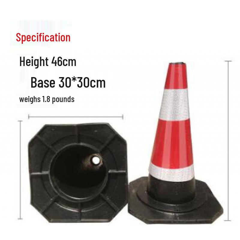 Reflective Rubber Traffic Cone - Safety Barrier & Warning Pile