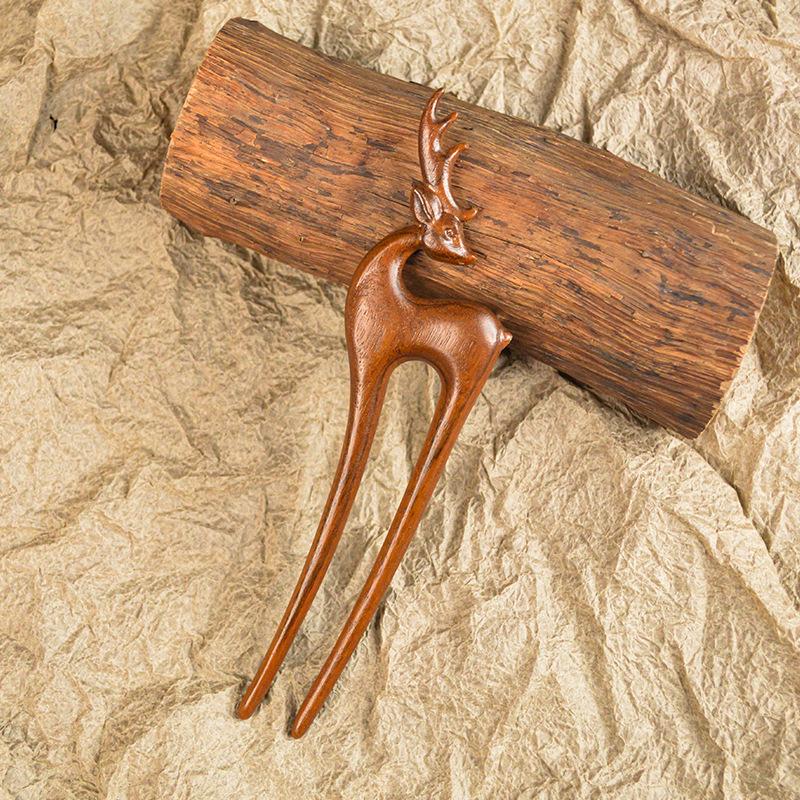 Vintage Hair Stick NaturalSandalwood Hairpin Women Girls Hair Clips Pins Antiquity Chinese Style Hair Accessories Jewelry Women