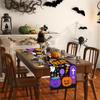1pc Purple Halloween Table Runner Halloween Themed Tablecloth Trick or Treat Dustproof Durable Tablecloth for Dining Room Decor