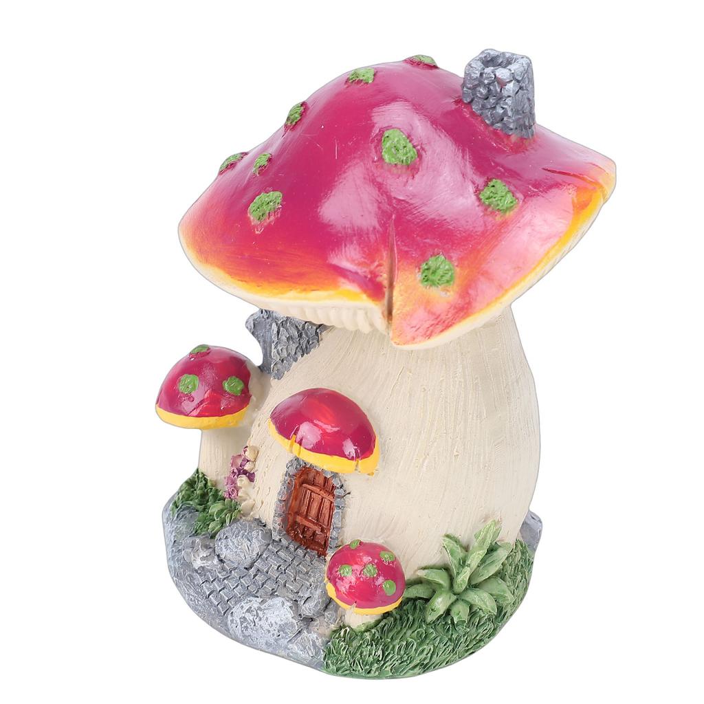 Mushroom House Miniature Decor Resin Statue Outdoor Lawn Garden Decoration Cute Ornament