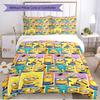 3pcs Duvet Cover Set (1*Duvet Cover + 2*Pillowcase, Without Core), Minions Print Soft All‑Season Bedding Set, Home Bedroom Decor Gift