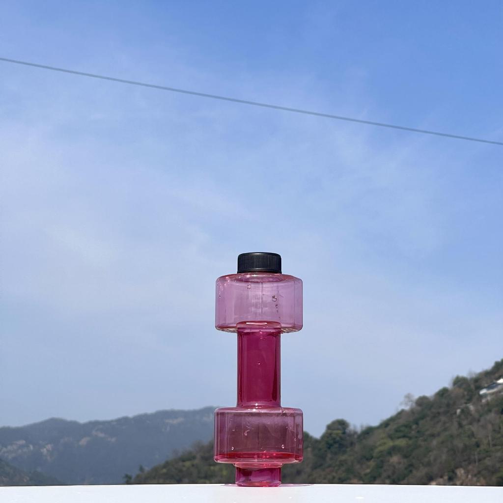 Compact 550ML Dumbbell Water Bottle - Summer Fitness Sports Kettle for Students, Personalized Plastic Cup