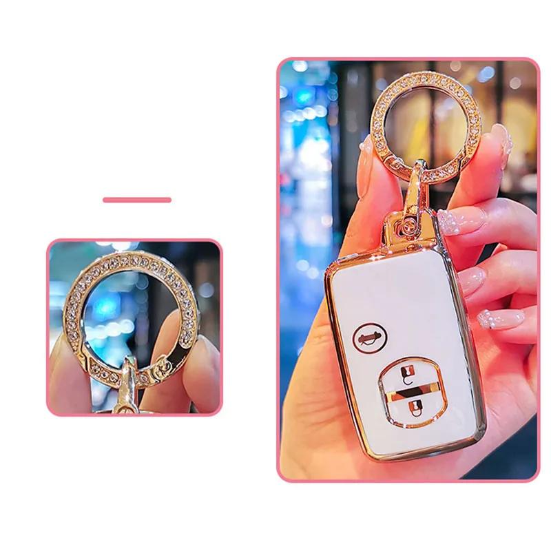 Soft TPU Car Remote Key Case Fob Cover Holder Keychain For S8 Aqua RAV4 Land Cruiser Camry Prado Corolla Prius Keyless JH8