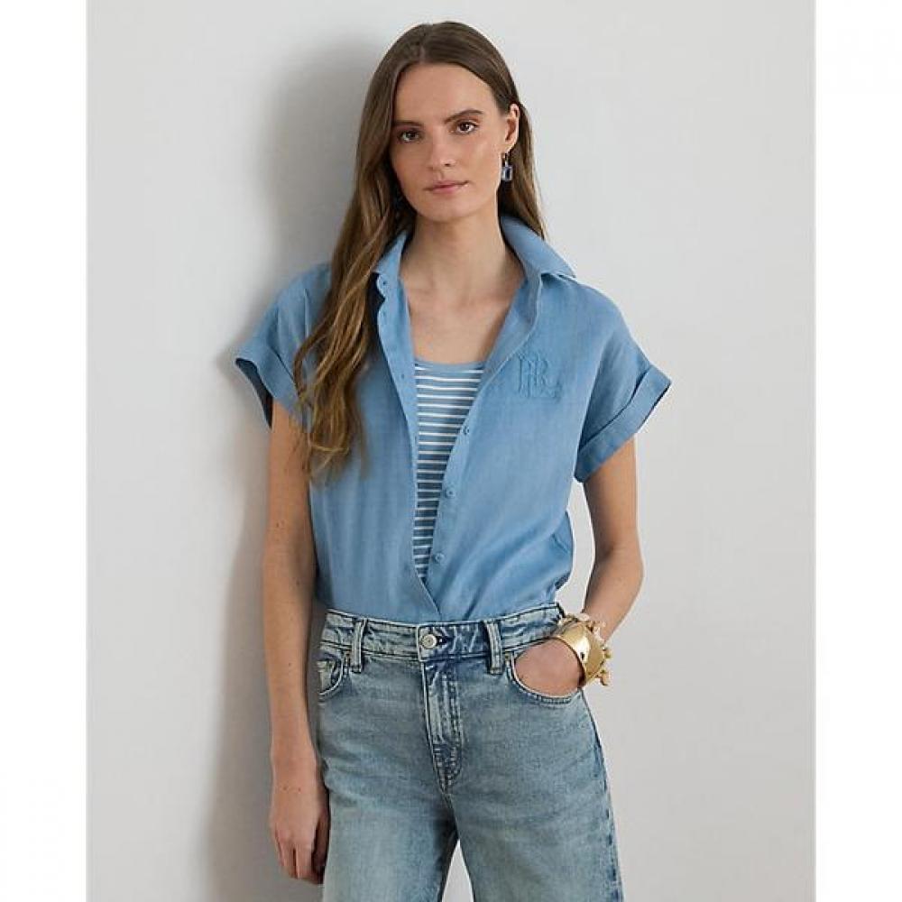 Lauren Ralph Lauren Linen Short Sleeve Shirt Wmlrshtsn820145400 S