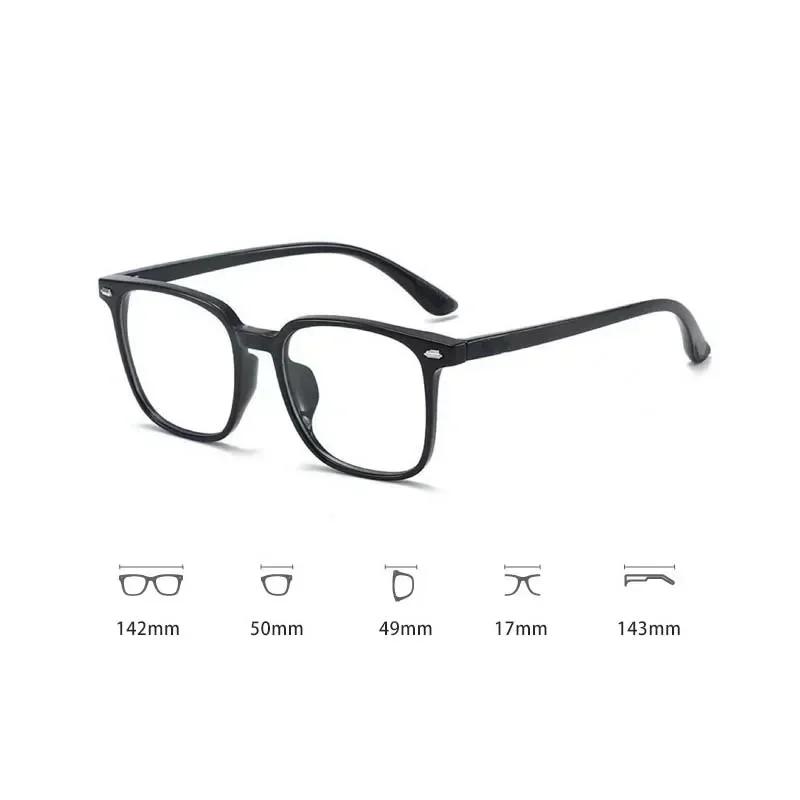 Retro Ultra Light Square Frame Myopia Glasses Personalized Large Frame Near Sight Glasses Anti Blue Light Eyewear 0 to -4.0