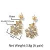 ins style hip hop Christmas snowflake stud earrings copper inlaid 3A zircon temperament stud earrings personalized simple earrings