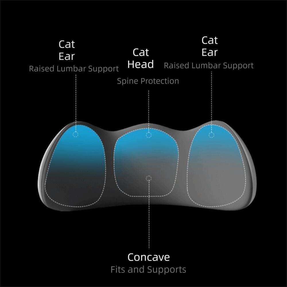 Comfortable Back Cushion Memory Cotton Car Lumbar Support Pillow  Car Interior Accessory