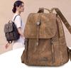Vintage Kunstleder Rucksack für Damen Lässiger Tagesrucksack Reise Umhängetasche mit Mehreren Taschen