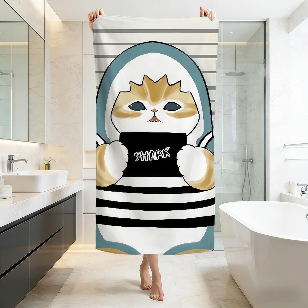 kawaii cartoon cat kitten cute M-Mofusand Towel soft Beach Towels Trip swim Pool bathing Towel Gym Spa home Decor Gift Holiday
