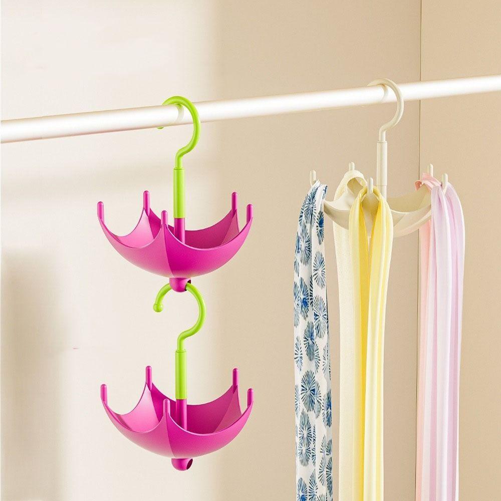 2Pcs Punch Free Umbrella Rotation Coat Hanger 5 Claw Bag Hooks  for Home