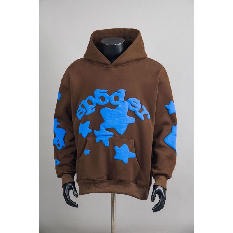 Unisex Oversized Hoodie With Spiderweb Print Fleece-Lined Cotton Blend Streetwear Style