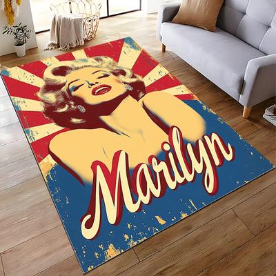 Marilyn Monroe Retro Art Printed Rug Non-slip Rug Suitable for Living Room and Bedroom Sofas.