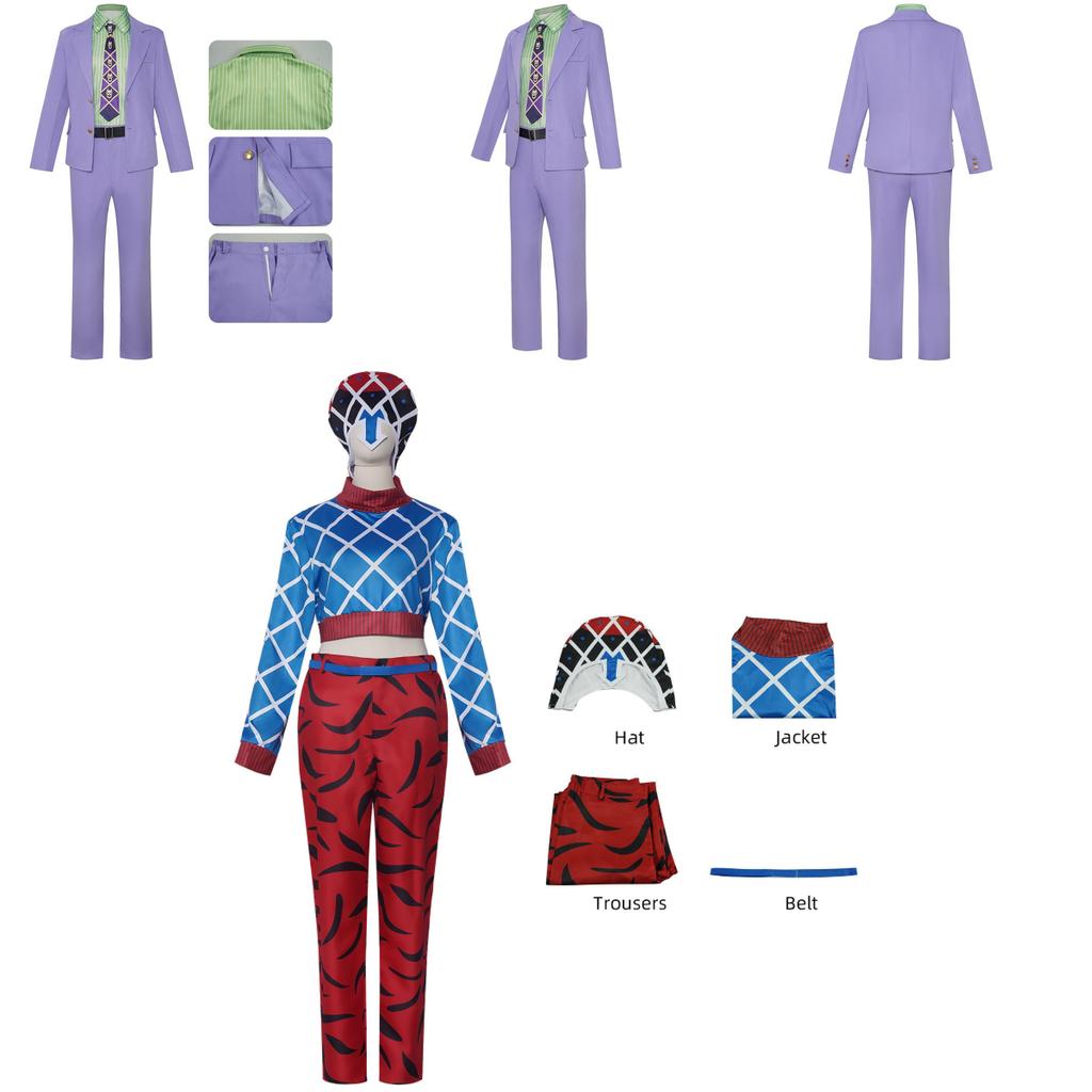 Jojos Bizarre Adventure Kira Yoshikage Guido Mista Cosplay Costume For Anime Role Play