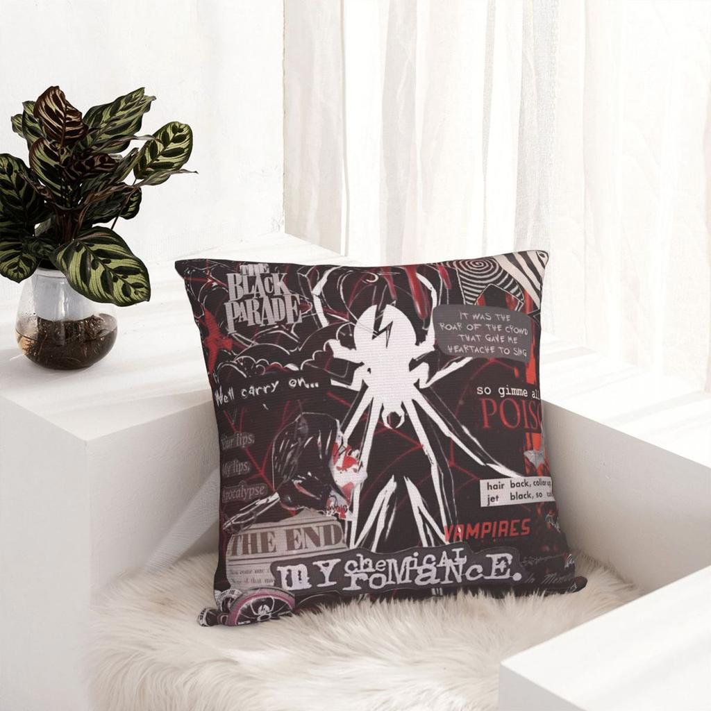My Chemical Romance MCR Music Band Pillow Cover Cushion Cover Soft Pillow Case Cute Funny Pillowcases For Sofa Home Decoration