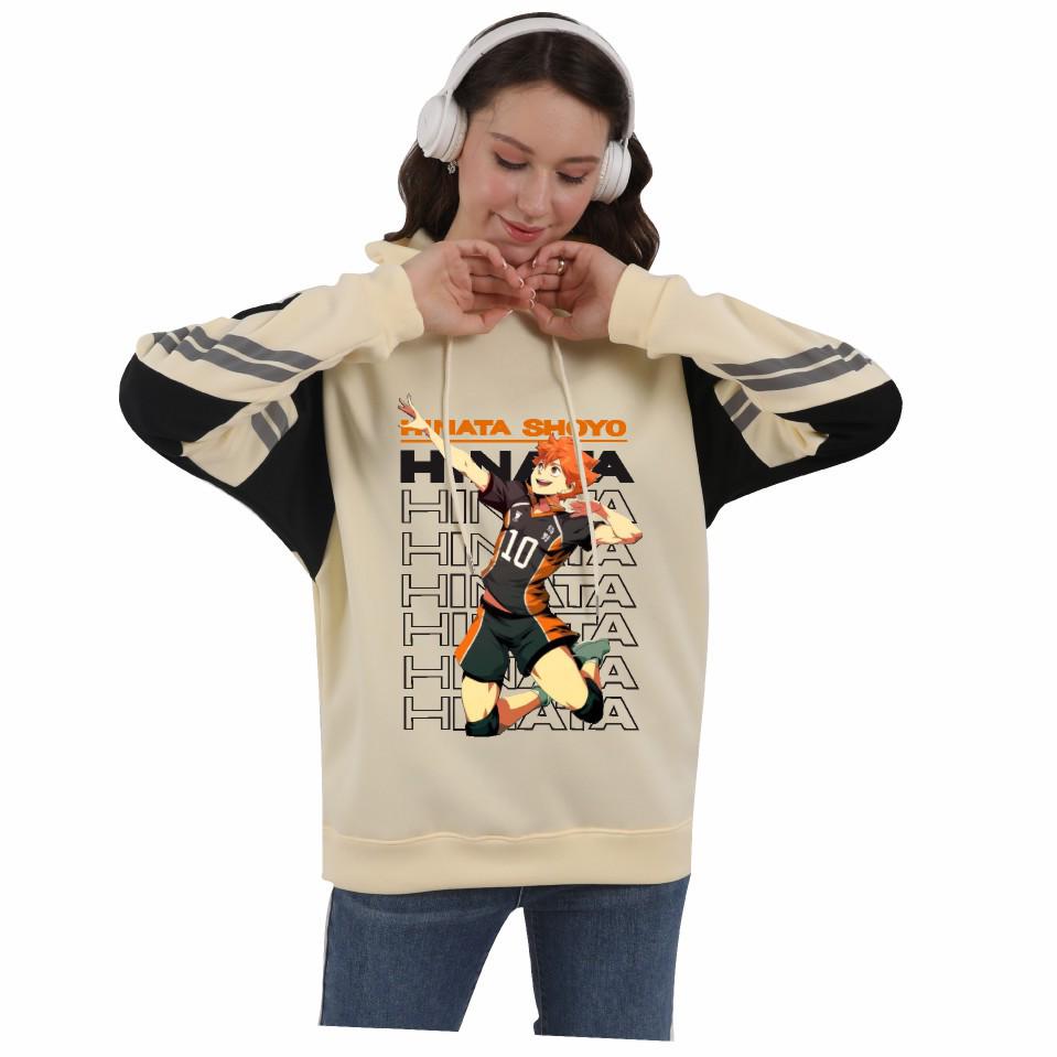 2024 Haikyuu Series Reflective Color Block Hoodie