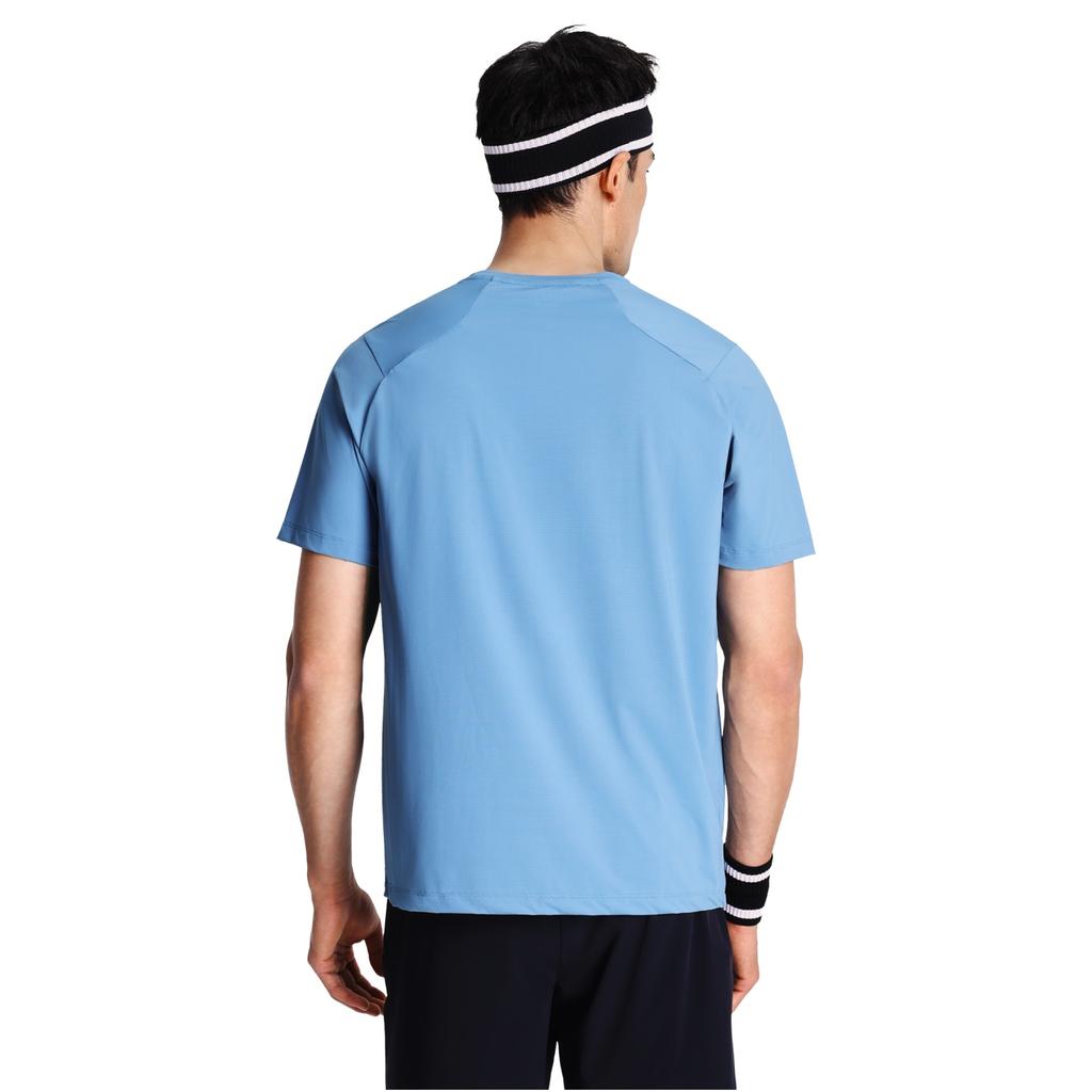 Under Armour Outdoor Knitted Training Breathable Solid Color Simple Versatile Fitness Short Sleeve T-Shirt Men tops Ether-Blue 6014376-452