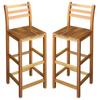Day and Night - Day and Night Kitchen Stools 2 Units Solid Acacia Wood