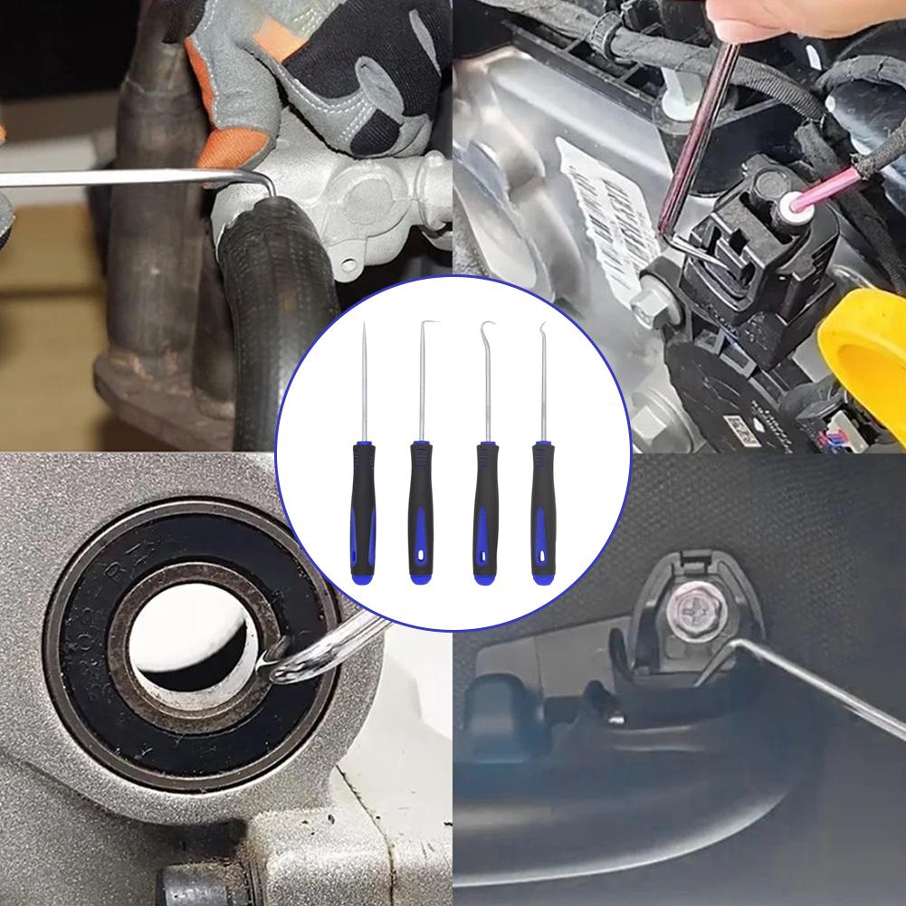 4-teiliges Öldichtungs-Schraubendreher-Set für Auto, Fahrzeug-Pick-Haken für Garagen, allgemeine Klempner, Mechaniker, Werkstatt, Autowerkzeuge