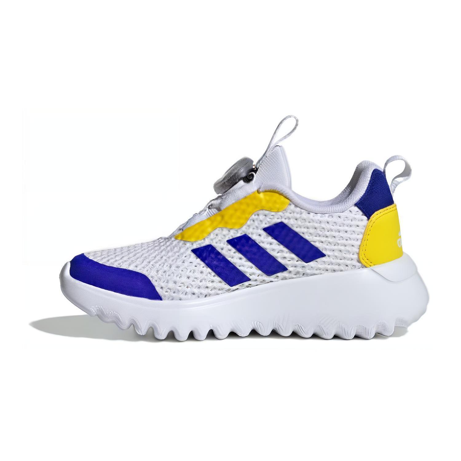 

New Adidas ActiveFlex BOA 3.0 BOA 3 Cushioning, Wear Resistant Low Top Kids Running Shoes White Blue Yellow Kids ID3376 30.5