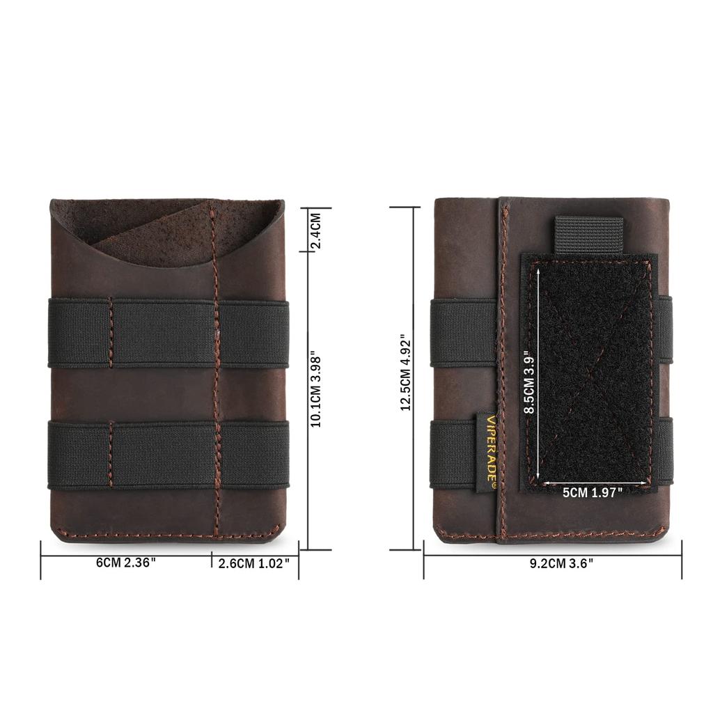 VIPERADE PL5 Organizator de Buzunar EDC de Buzunar cu Patch DIY Pungă EDC din Piele cu 3 Buzunare pentru Depozitarea Uneltelor pentru Organizator de Transport Zilnic, Zona Bărbaților, (Maro