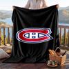 Warm Flannel Blanket Montreal Canadiens Pattern, Lightweight Comfortable Throw Blanket for Bed Sofa Use