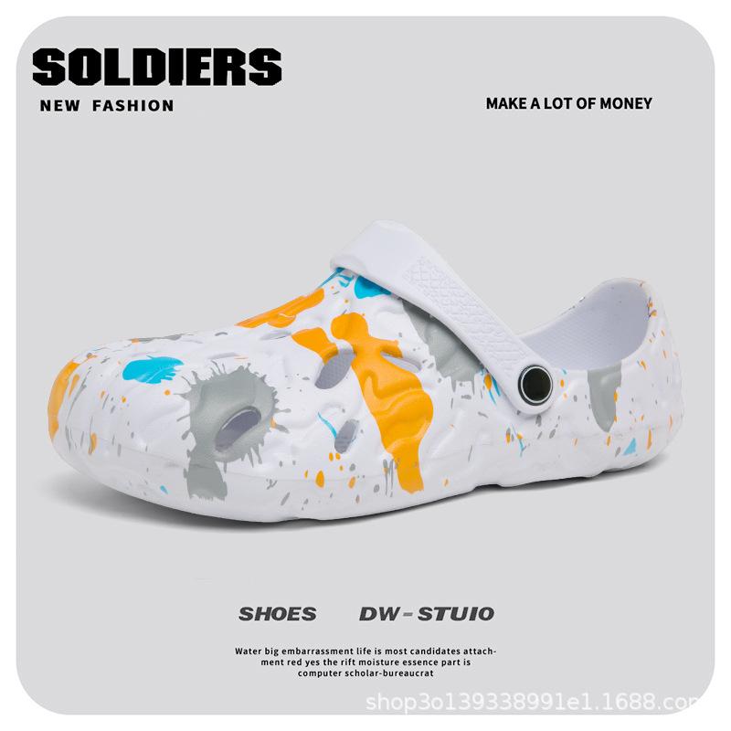 Hole shoes men's summer wear dual-purpose trend new non-slip soft sole wear-resistant casual bag head men's beach sandals