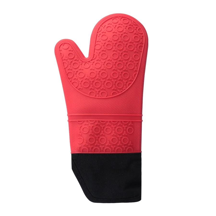 Double Layer Baking Gloves Heat-Resistant Silicone Gloves With Cotton Kitchen Oven Mitts Microwave Glove Non-Slip Pot Holders