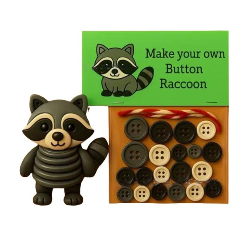 Animal Button Craft Set Complete Supplies for Handmade Ornament Art Project Home Decoration