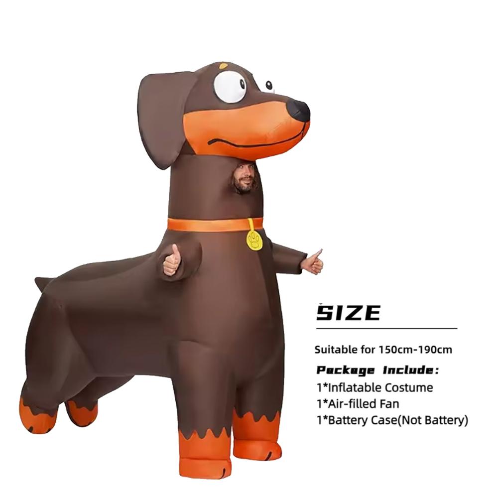 

Надувные костюмы таксы для взрослых, мультяшные, косплей, маскарадные, для Хэллоуина, Рождества, вечеринки, выступлений, надувная одежда One Size