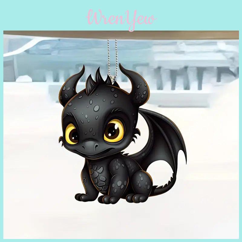 Adorable Black Dragon Acrylic Hanging Ornament For Car Interior Decoration