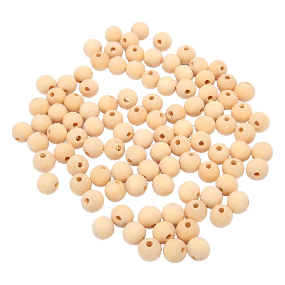 100pcs Bulk Pack Round Wood Beads Multipurpose DIY Wood Beads Wooden Spacer Beads  DIY Crafting