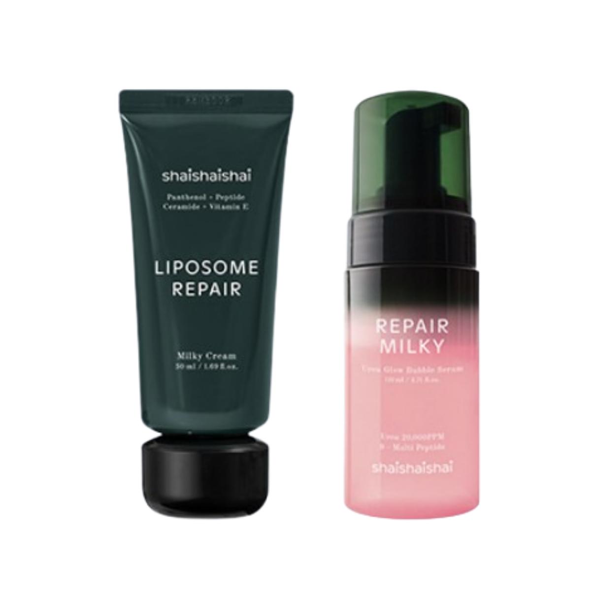[shaishaishai] Loposome Repair Milky Cream 50ml + Repair Milky Bubble Serum 110ml