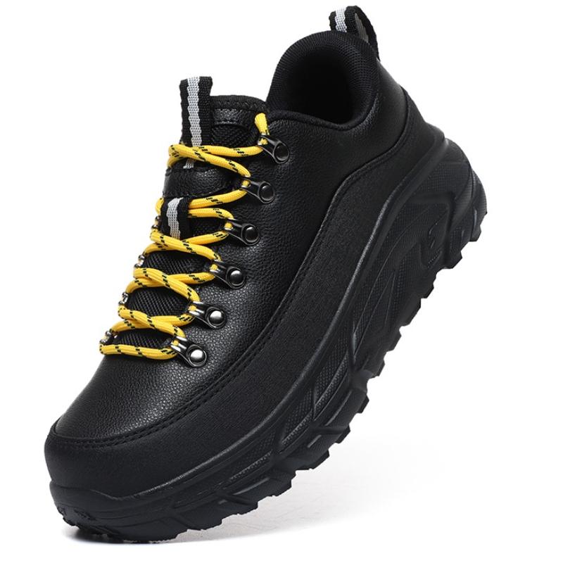 Men's Hiking Shoes PU Leather Casual Sports Shoes Fashion Lace-up Platform Shoes Waterproof Walking Shoes Big Size 39-48