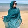 Qinghai Lake Chaka Salt Lake Desert Summer Big Red Tourism Cotton and Line Scarf Women's Sunscreen Shawl Ethnic Style Silk Scarf