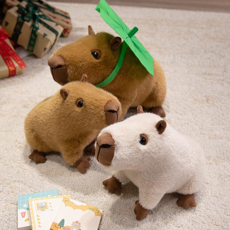 Stuffed Lotus Capybara Animal Doll With Plushfur Material For Gift Teens For