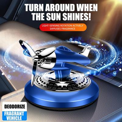 Solar Car Air Freshener Automatic Rotation Aromatherapy Diffuser Propeller Airplane Styling Auto Interior Decoration Perfume