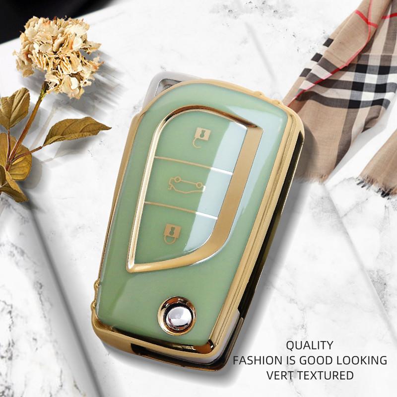 

Складной чехол для дистанционного ключа для Toyota Auris Corolla Avensis Verso Yaris Aygo Camry RAV4, чехлы для ключей автомобиля C Only Key Case