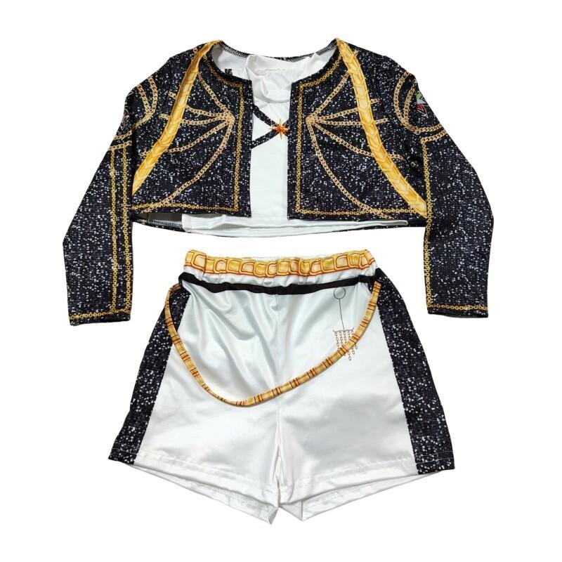 New Movie K-Pop Rumi Hunters Cosplay Costume for Girl Halloween Demon Black White Vest Coat and Shorts Three-piece Set Dress Up