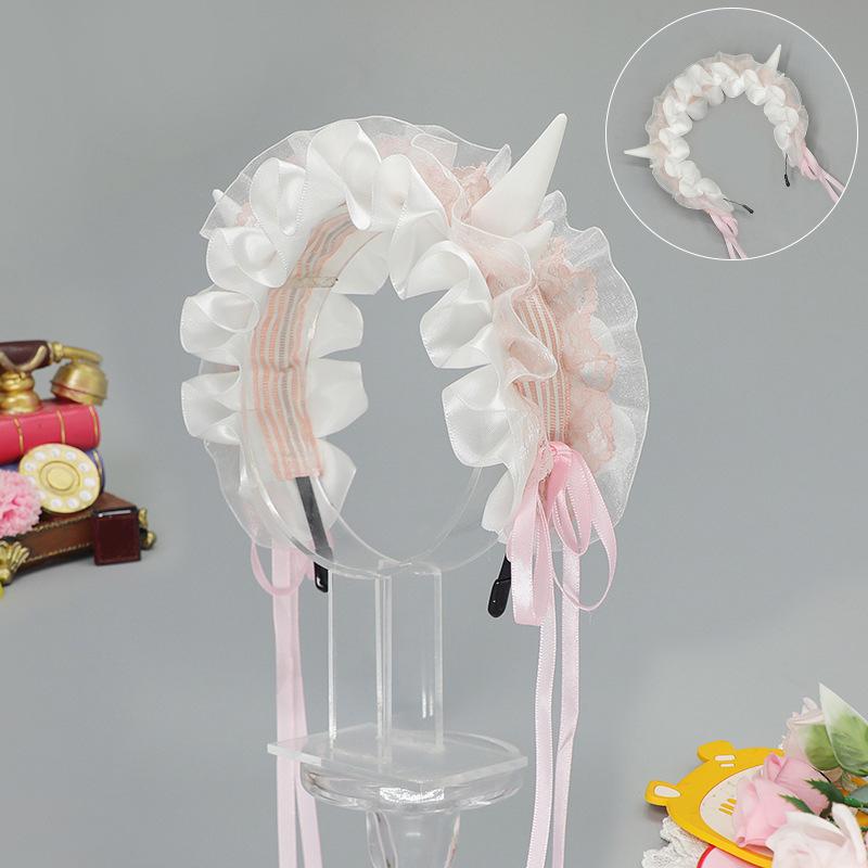 Gothic devil horn headgear Lolita dragon horn hair accessories Sick and delicate dragon horn headband One size fits all
