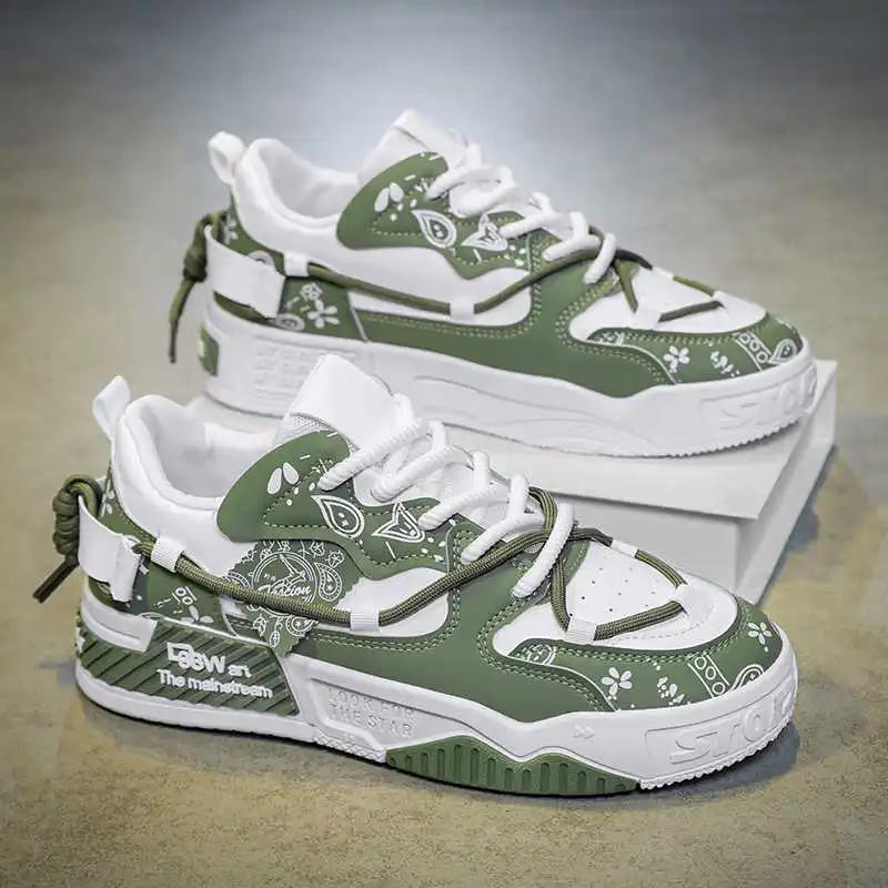 Thick Heeled Army Green Pink Sneakers Women Casual Red Shose Women Tennis Shoes Sneakers Sports Classical New Season