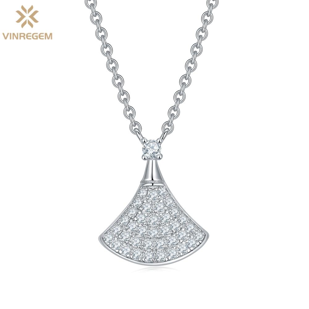 

Vinregem, 100% пройденный тест, бриллиант, стерлинговое серебро 925 пробы, VVS1, настоящий муассанит, цвет D, драгоценный камень, свадебное ожерелье с подвеской, ювелирные украшения белый