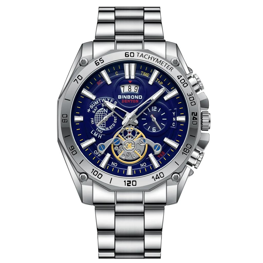 BINBOND Top Brand Business Luxury Quartz Mans Watches Fashion Creative New Stainless Steel Waterproof Casual Men Wristwatch.