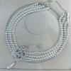 Europe, America, Light Luxury Square Rhinestone Necklace Choker Retro Imitation Pearl Beaded Set Neck Chain