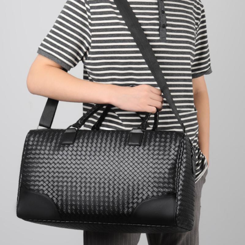New Fashion Plaid Handbag Korean Version of Leisure Business Fitness Travel Shoulder Messenger Bag