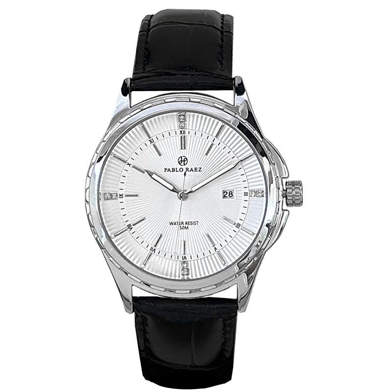 Herrenarmbanduhr mit Schleichender Sekunde und Fächermuster - Stilvolle, hochwertige Freizeituhr