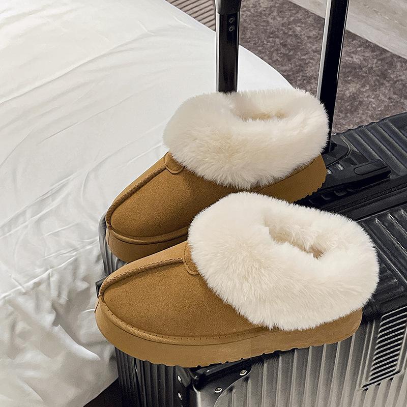 

Жіночі зимові черевики на товстій підошві 2024 зима нові набивні та потовщені Північно-східні великі бавовняні черевики з одним пухом на хлібній підошві 41 імбирний