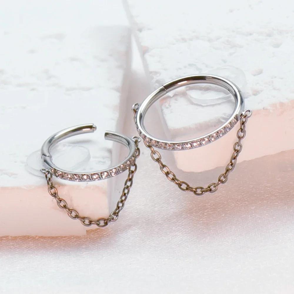 F136 Titan Piercing Septum Zirkon Ohr Tragus Knorpel Nasenringe Daith Helix Ring Clicker Schmuck für Damen Mädchen Geschenk