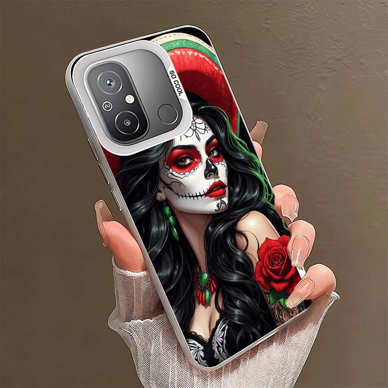 

Catrina Beautiful Rose Girl Skull Soft Phone Case for Xiaomi Redmi 15C 15 14C 13C 12C Poco X5 X6 X7 Pro X3 F8 F7 Ultra M8 13 12 Xiaomi Poco F8 Ultra